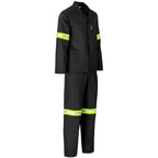 Trade Polycotton Conti Suit - Reflective Arms & Legs - Yellow Tape in Black - Print Fast Express