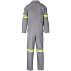 Trade Polycotton Conti Suit - Reflective Arms & Legs - Yellow Tape in Grey - Print Fast Express