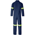 Trade Polycotton Conti Suit - Reflective Arms & Legs - Yellow Tape in Navy - Print Fast Express
