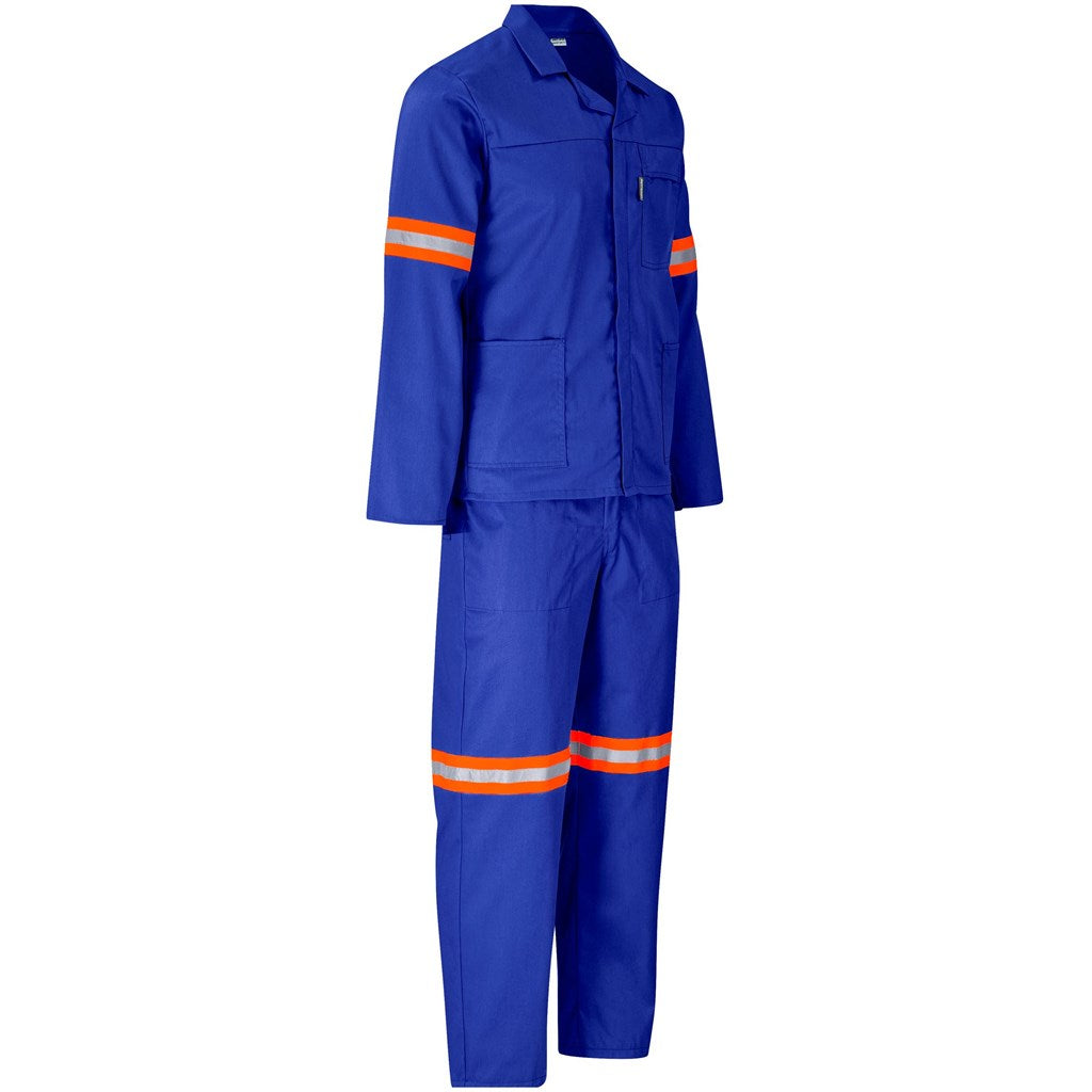 Trade Polycotton Conti Suit - Reflective Arms & Legs - Orange Tape in Royal Blue - Print Fast Express