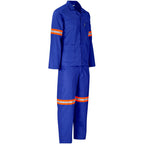 Trade Polycotton Conti Suit - Reflective Arms & Legs - Orange Tape in Royal Blue - Print Fast Express