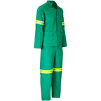 Trade Polycotton Conti Suit - Reflective Arms, Legs & Back - Yellow Tape in Green - Print Fast Express