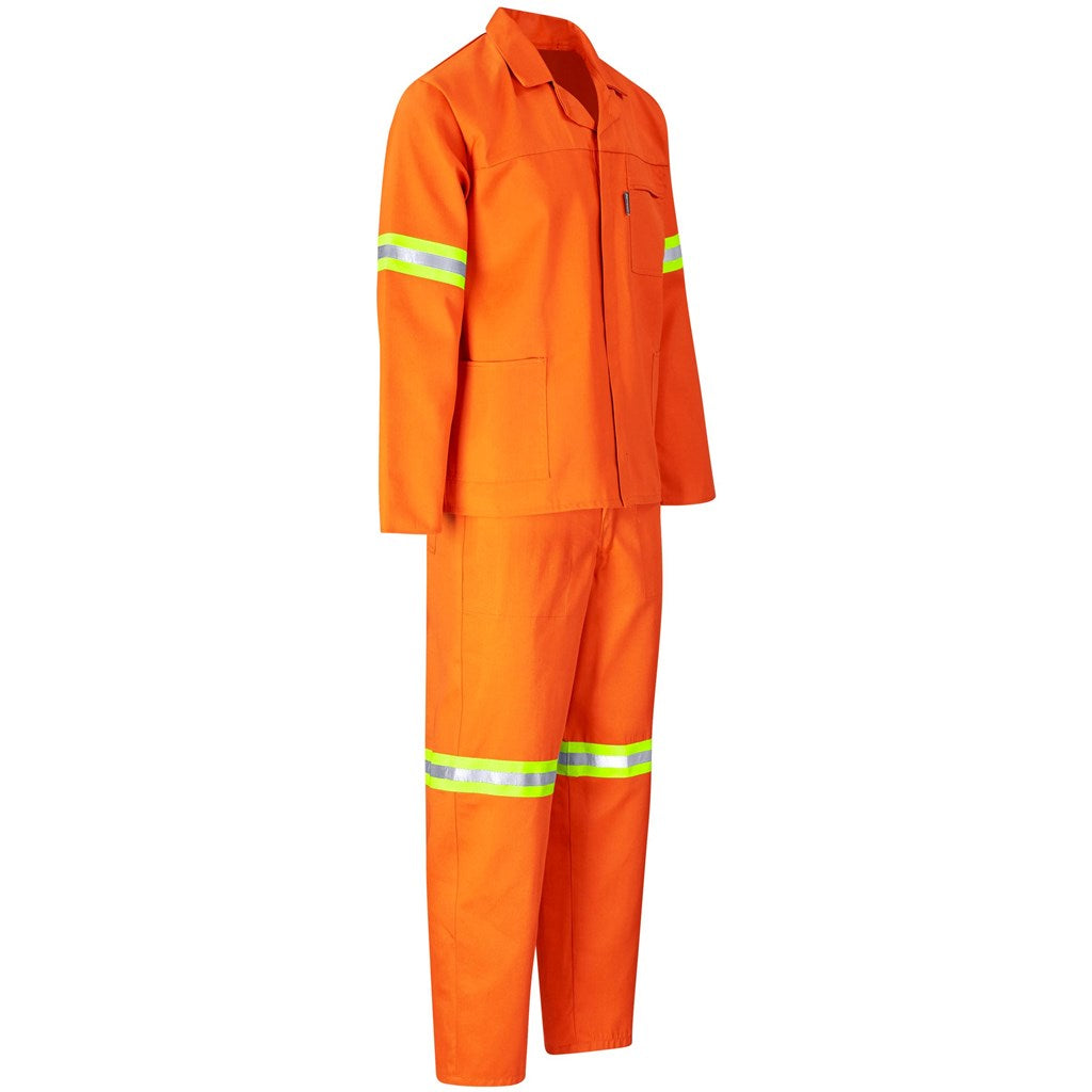 Trade Polycotton Conti Suit - Reflective Arms, Legs & Back - Yellow Tape in Orange - Print Fast Express