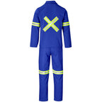 Trade Polycotton Conti Suit - Reflective Arms, Legs & Back - Yellow Tape in Royal Blue - Print Fast Express