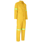 Trade Polycotton Conti Suit - Reflective Arms, Legs & Back - Yellow Tape in Yellow - Print Fast Express