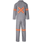 Trade Polycotton Conti - Suit Reflective Arms, Legs & Back - Orange Tape in Grey - Print Fast Express