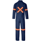 Trade Polycotton Conti - Suit Reflective Arms, Legs & Back - Orange Tape in Navy - Print Fast Express