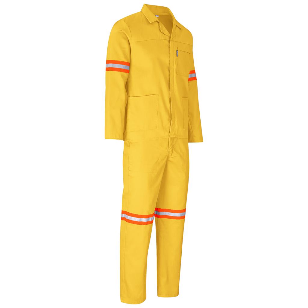 Trade Polycotton Conti - Suit Reflective Arms, Legs & Back - Orange Tape in Yellow - Print Fast Express
