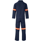 Technician 100% Cotton Conti Suit - Reflective Arms & Legs - Orange Tape in Navy - Print Fast Express