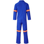 Technician 100% Cotton Conti Suit - Reflective Arms & Legs - Orange Tape in Royal Blue - Print Fast Express
