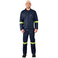 Vintage 100% Cotton Denim Conti Suit - Reflective Arms, Legs & Back - Yellow Tape custom branded with your logo