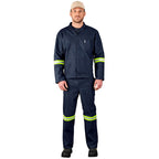 Vintage 100% Cotton Denim Conti Suit - Reflective Arms, Legs & Back - Yellow Tape custom branded with your logo
