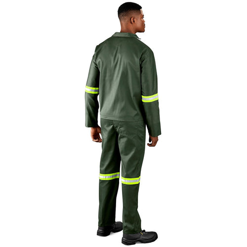Acid Resistant Polycotton Conti Suit - Reflective Arm & Legs - Yellow Tape — Print Fast Express