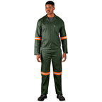 Acid Resistant Polycotton Conti Suit - Reflective Arm & Legs - Orange Tape custom branded with your logo