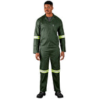 Acid Resistant Polycotton Conti Suit - Reflective Arm, Legs & Back - Yellow Tape — Print Fast Express