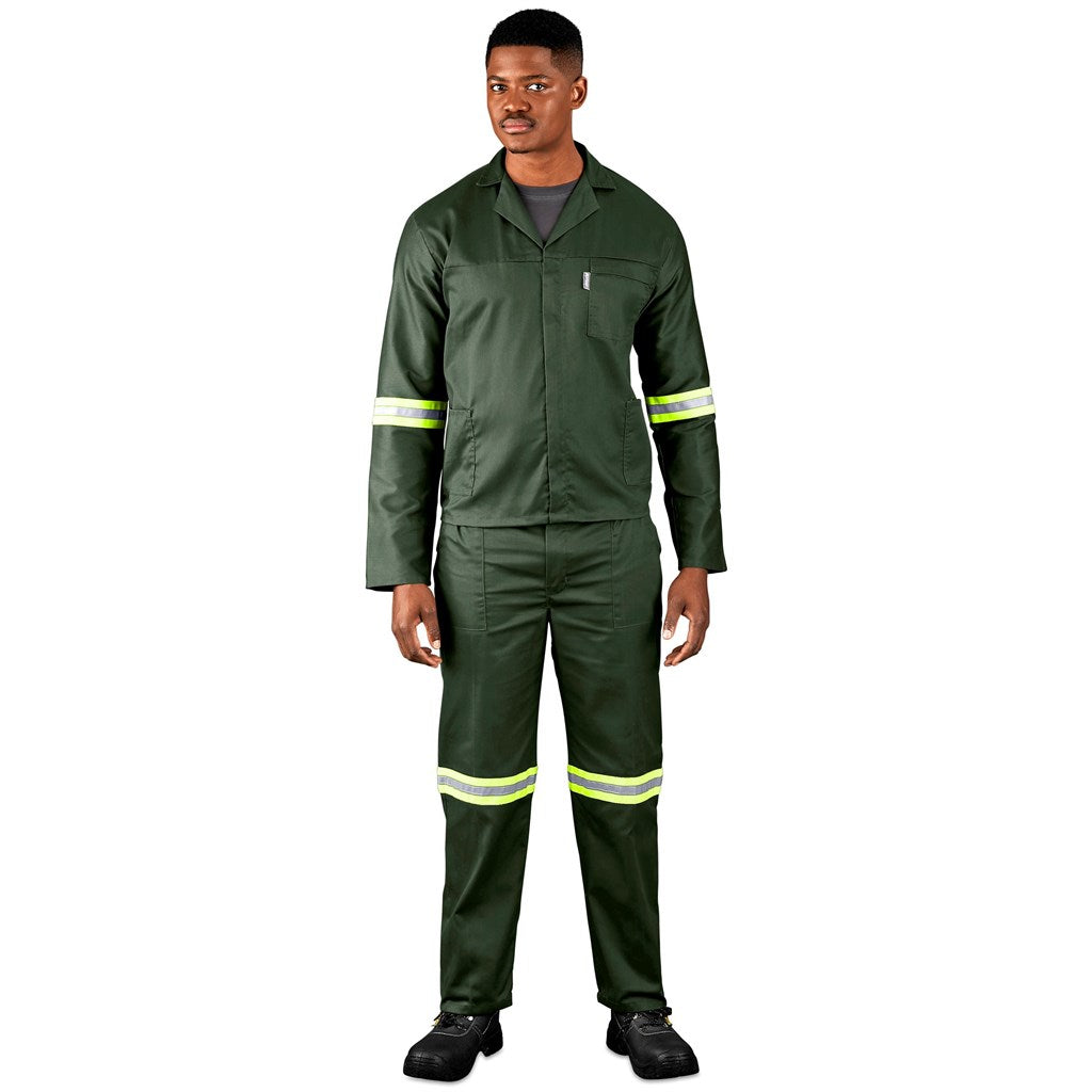 Acid Resistant Polycotton Conti Suit - Reflective Arm, Legs & Back - Yellow Tape — Print Fast Express