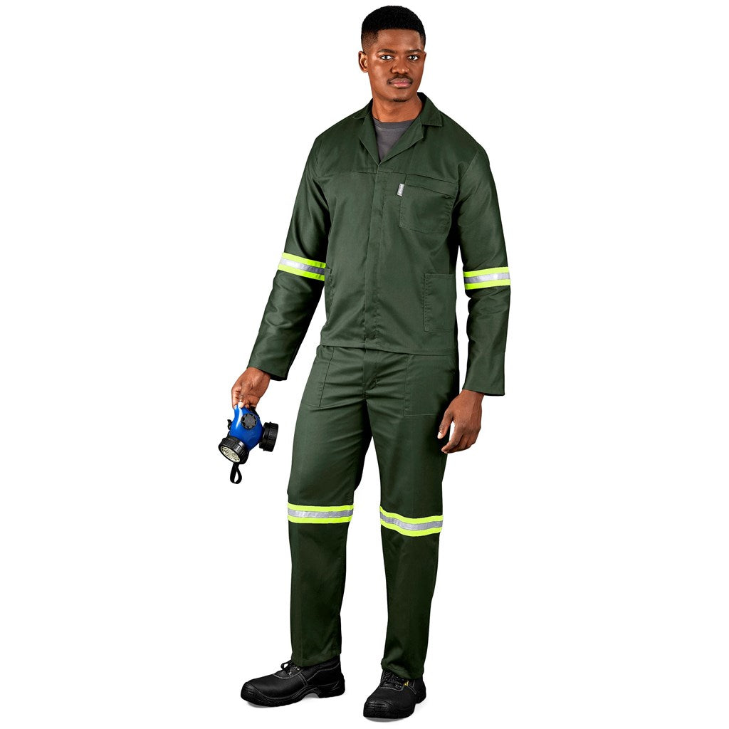 Acid Resistant Polycotton Conti Suit - Reflective Arm, Legs & Back - Yellow Tape — Print Fast Express