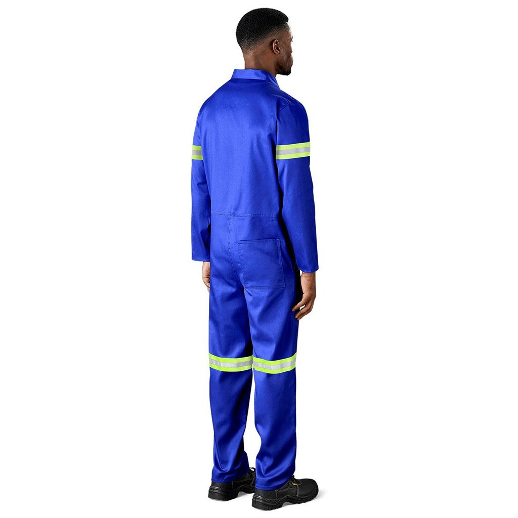 Safety Polycotton Boiler Suit - Reflective Arms & Legs - Yellow Tape — Print Fast Express