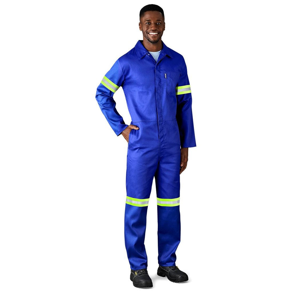 Safety Polycotton Boiler Suit - Reflective Arms & Legs - Yellow Tape — Print Fast Express