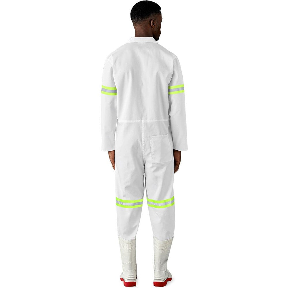Safety Polycotton Boiler Suit - Reflective Arms & Legs - Yellow Tape — Print Fast Express