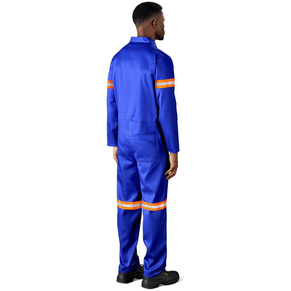 Safety Polycotton Boiler Suit - Reflective Arms & Legs - Orange Tape — Print Fast Express