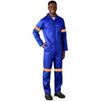 Safety Polycotton Boiler Suit - Reflective Arms & Legs - Orange Tape — Print Fast Express