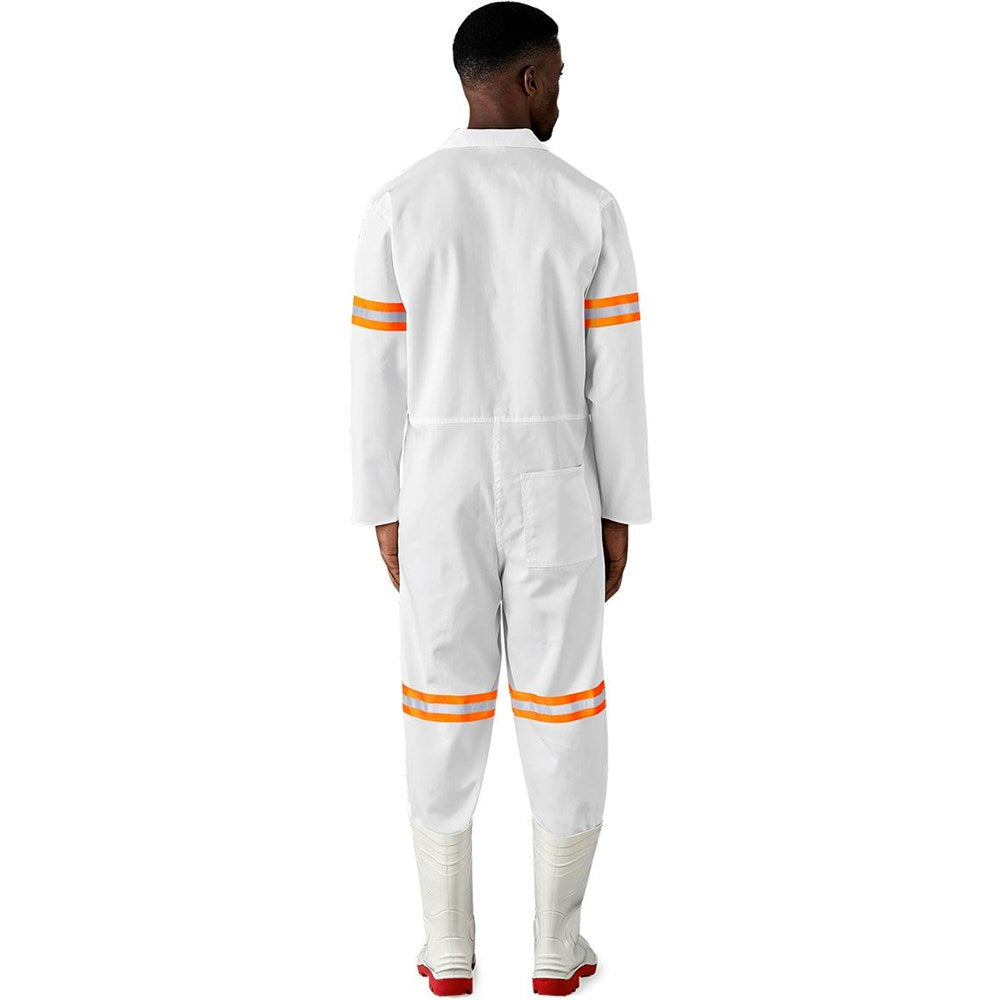 Safety Polycotton Boiler Suit - Reflective Arms & Legs - Orange Tape — Print Fast Express
