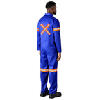 Safety Polycotton Boiler Suit - Reflective Arms Legs & Back - Orange Tape — Print Fast Express