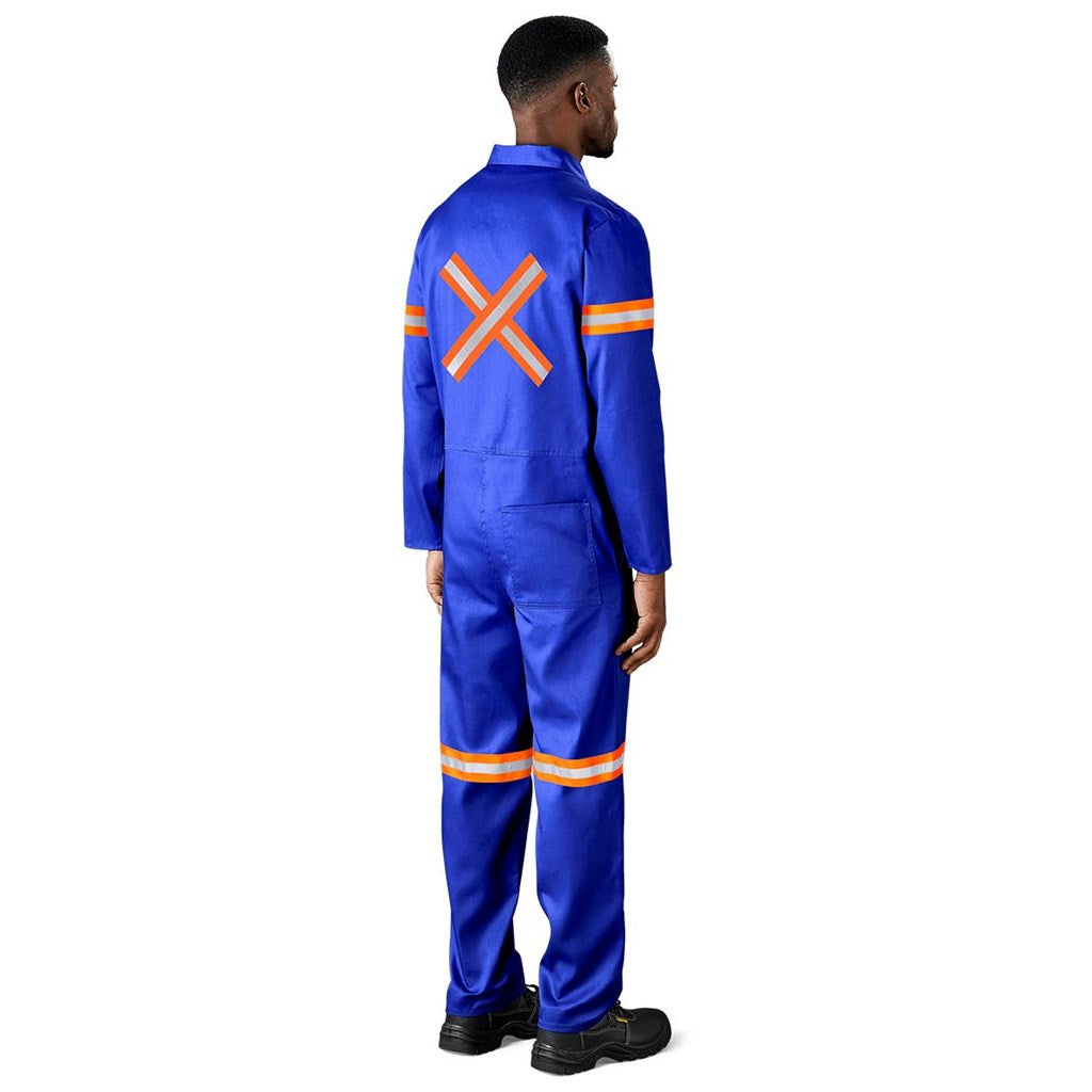 Safety Polycotton Boiler Suit - Reflective Arms Legs & Back - Orange Tape — Print Fast Express