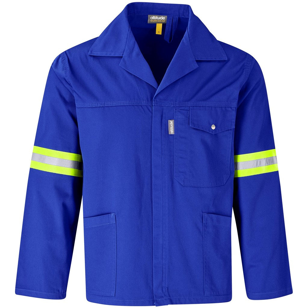 Site Premium Polycotton Jacket - Reflective Arms - Yellow Tape in Royal Blue — Print Fast Express