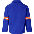 Site Premium Polycotton Jacket - Reflective Arms - Orange Tape in Royal Blue - Print Fast Express