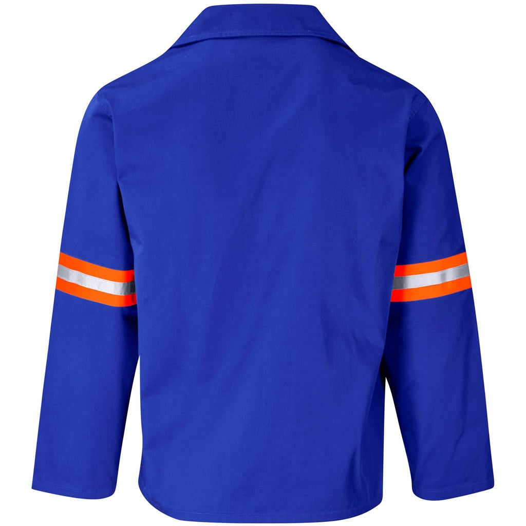 Site Premium Polycotton Jacket - Reflective Arms - Orange Tape in Royal Blue - Print Fast Express