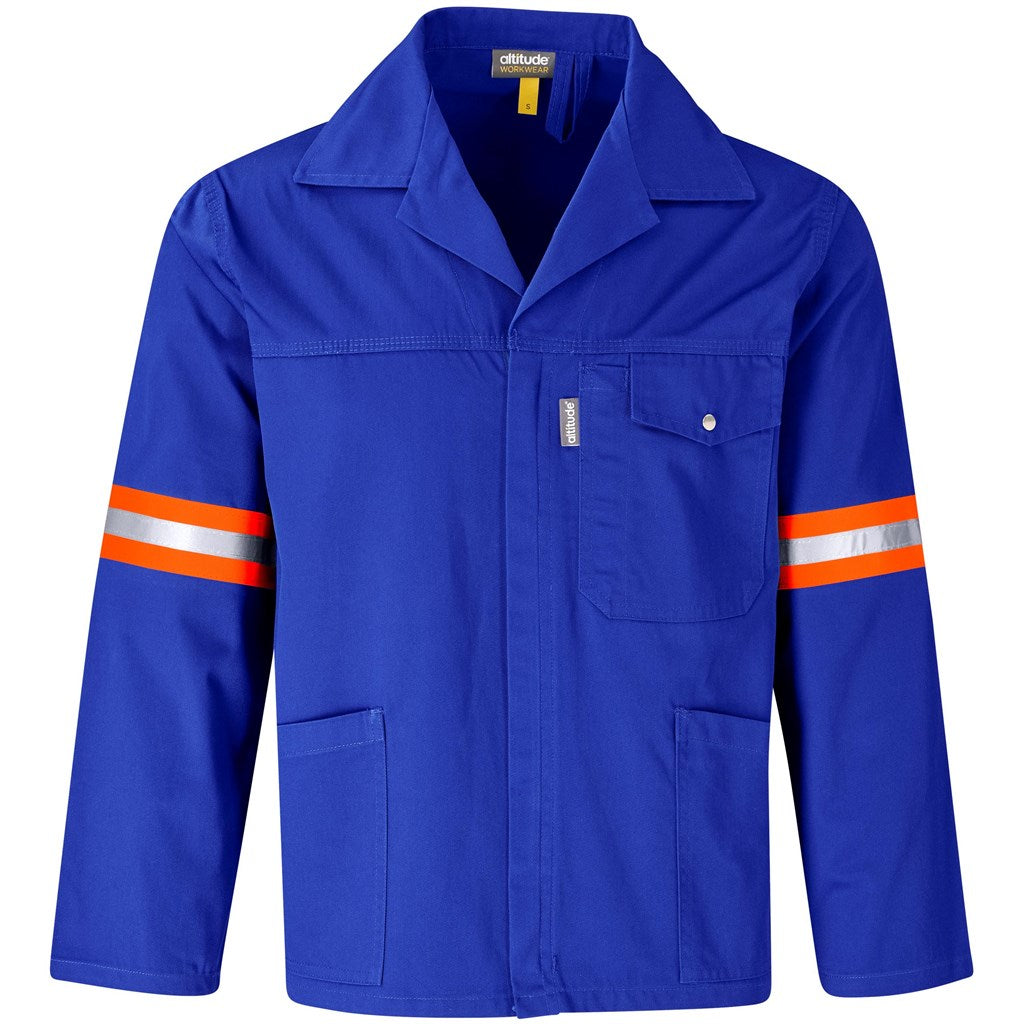 Site Premium Polycotton Jacket - Reflective Arms - Orange Tape in Royal Blue — Print Fast Express