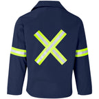 Site Premium Polycotton Jacket - Reflective Arms & Back - Yellow Tape in Navy - Print Fast Express