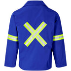 Site Premium Polycotton Jacket - Reflective Arms & Back - Yellow Tape in Royal Blue - Print Fast Express