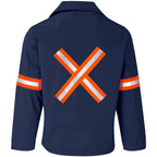 Site Premium Polycotton Jacket - Reflective Arms & Back - Orange Tape in Navy - Print Fast Express