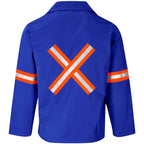 Site Premium Polycotton Jacket - Reflective Arms & Back - Orange Tape in Royal Blue - Print Fast Express