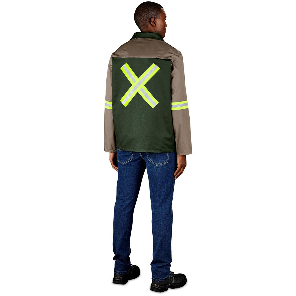 Site Premium Two-Tone Polycotton Jacket - Reflective Arms & Back - Yellow Tape — Print Fast Express