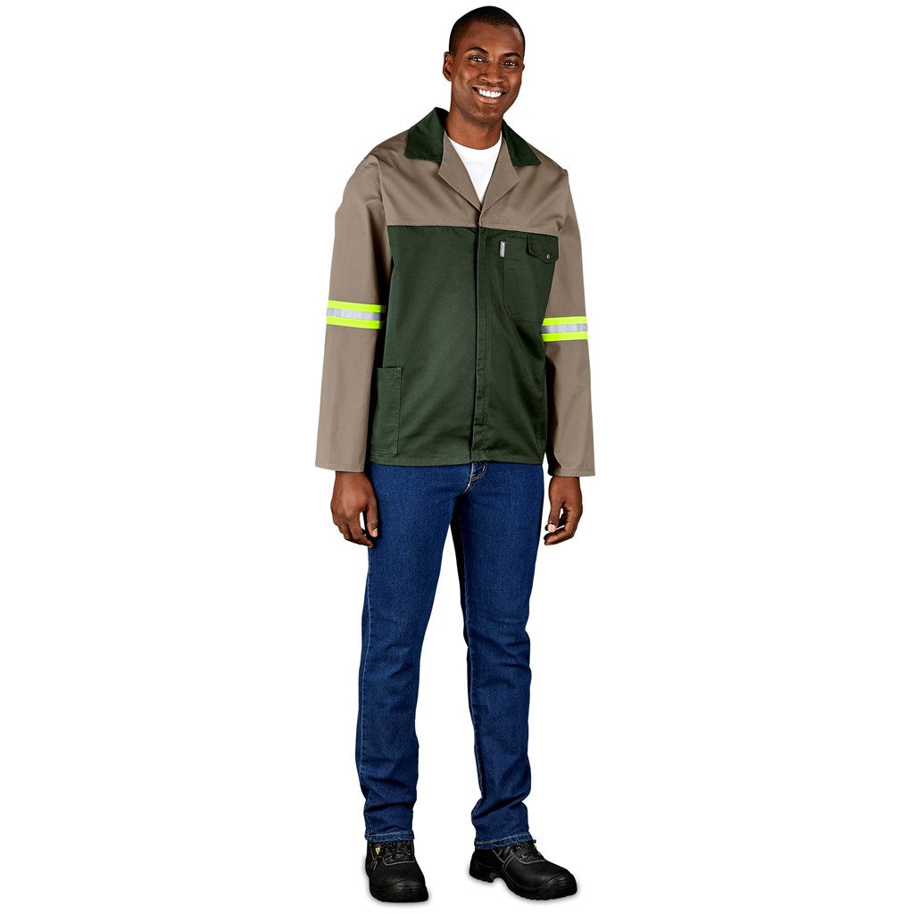 Site Premium Two-Tone Polycotton Jacket - Reflective Arms & Back - Yellow Tape - Print Fast Express