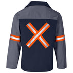Site Premium Two-Tone Polycotton Jacket - Reflective Arms & Back - Orange Tape in Grey - Print Fast Express