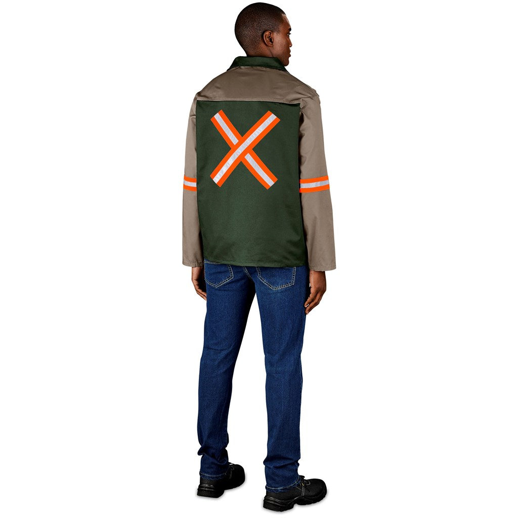 Site Premium Two-Tone Polycotton Jacket - Reflective Arms & Back - Orange Tape — Print Fast Express