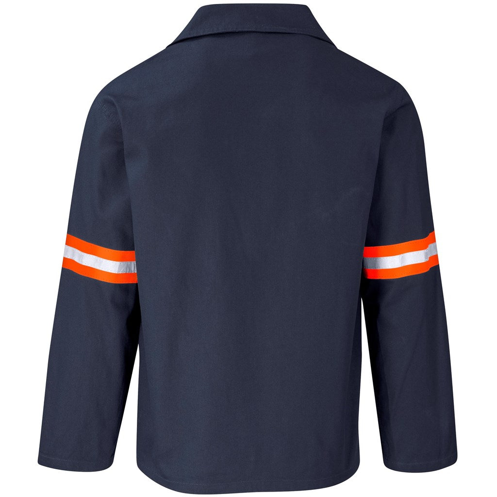 Artisan Premium 100% Cotton Jacket - Reflective Arms - Orange Tape in Navy - Print Fast Express