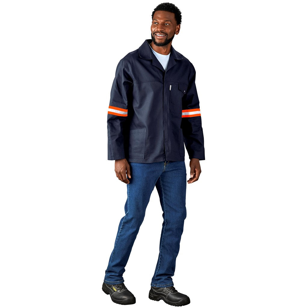 Artisan Premium 100% Cotton Jacket - Reflective Arms - Orange Tape — Print Fast Express