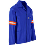 Artisan Premium 100% Cotton Jacket - Reflective Arms - Orange Tape in Royal Blue - Print Fast Express