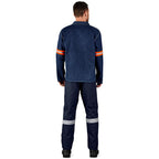 Cast Premium 100% Cotton Denim Jacket - Reflective Arms - Orange Tape — Print Fast Express
