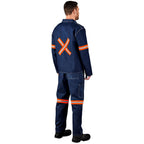Cast Premium 100% Cotton Denim Jacket - Reflective Arms & Back - Orange Tape — Print Fast Express
