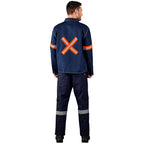 Cast Premium 100% Cotton Denim Jacket - Reflective Arms & Back - Orange Tape — Print Fast Express