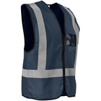 Direction En4 Hi-Viz Reflective Full Zip Vest in Navy - Print Fast Express
