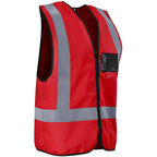 Direction En4 Hi-Viz Reflective Full Zip Vest in Red - Print Fast Express