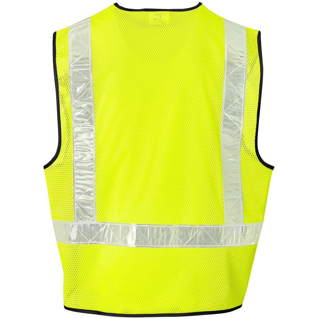 Airport Hi-Viz Reflective Full Zip Vest in Yellow - Print Fast Express